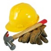 hard hat and hammer